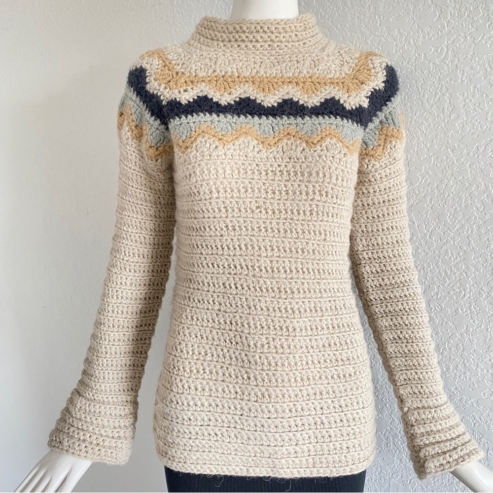 J. Crew Fairisle Crocheted hand knit Sweater